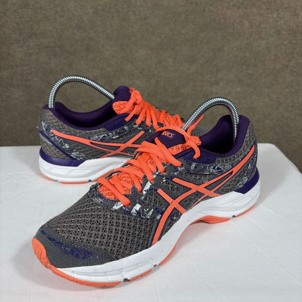 Asics Gel-Excite 4 T6E8N Women's 7.5 Sneakers Black Flash Coral Running Shoes